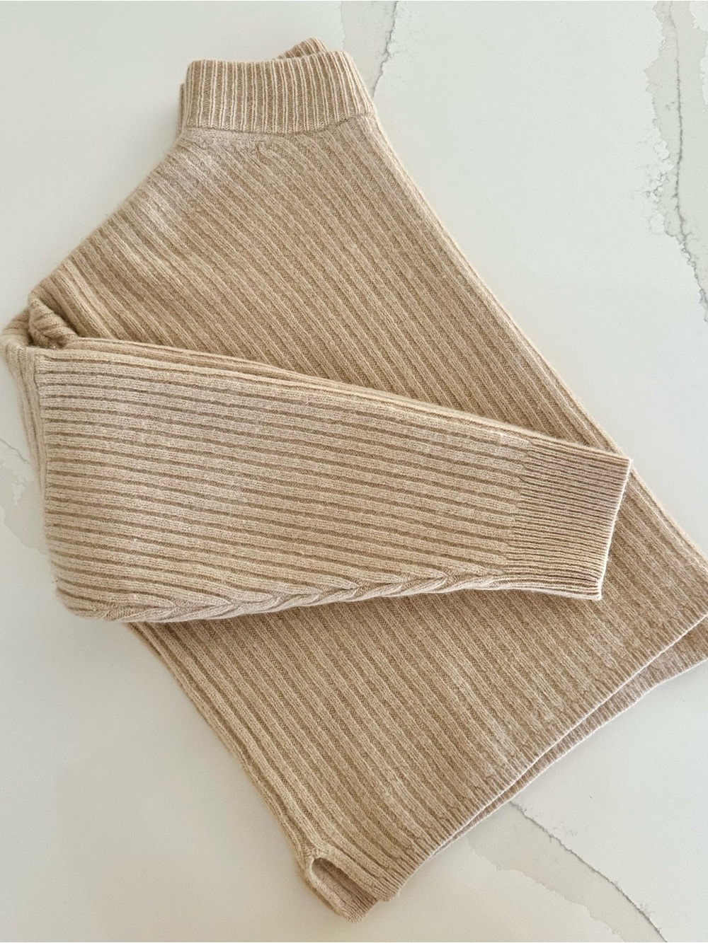 Madewell Resourced Cashmere Ribbed Mock-Neck Pullover Sweater Size XL - Picture 2 of 3